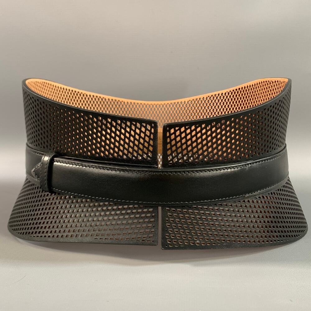 ALAIA Waist Size 25 Black Brown Diamond Leather Belt